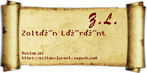 Zoltán Lóránt névjegykártya