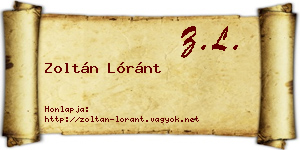 Zoltán Lóránt névjegykártya